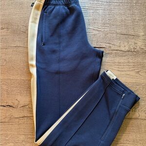 Tracksmith Navy Joggers with White Stripe